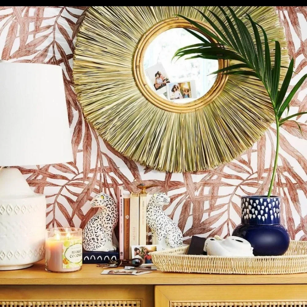 Threshold Tropical Palm Peel and Stick Wallpaper Nature, Brown